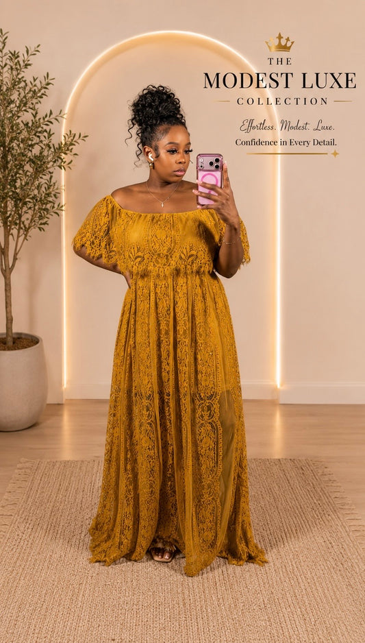 GOLDEN GRACE Lace Maxi